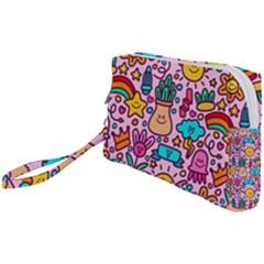 Colourful Funny Pattern Wristlet Pouch Bag (small) by designsbymallika