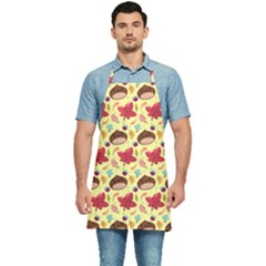 Cute Leaf Pattern Kitchen Apron by designsbymallika