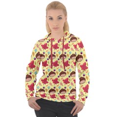 Cute Leaf Pattern Women s Overhead Hoodie by designsbymallika