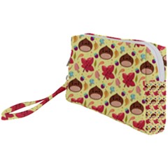 Cute Leaf Pattern Wristlet Pouch Bag (small) by designsbymallika