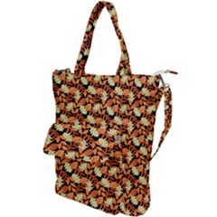 Autumn Leaves Orange Pattern Shoulder Tote Bag by designsbymallika