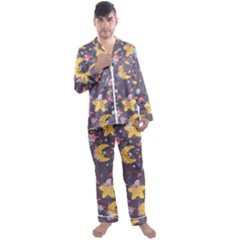 Goodnight Men s Long Sleeve Satin Pyjamas Set by designsbymallika