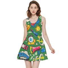 Cartoon Pattern Inside Out Reversible Sleeveless Dress by designsbymallika