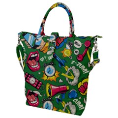 Cartoon Pattern Buckle Top Tote Bag by designsbymallika