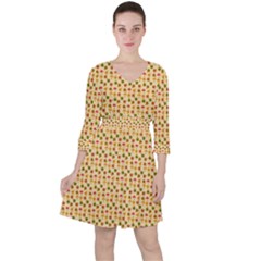 Autumn Leaves Tile Ruffle Dress