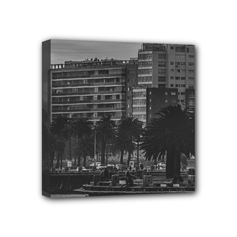 Sunset Coastal Urban Scene, Montevideo, Uruguay Mini Canvas 4  X 4  (stretched) by dflcprintsclothing