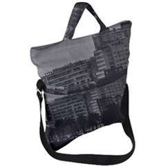 Sunset Coastal Urban Scene, Montevideo, Uruguay Fold Over Handle Tote Bag by dflcprintsclothing