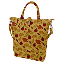 Apple Pie Pattern Buckle Top Tote Bag by designsbymallika