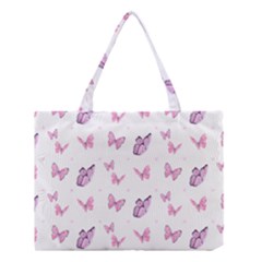 Pink Purple Butterfly Medium Tote Bag by designsbymallika