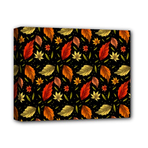 Golden Orange Leaves Deluxe Canvas 14  x 11  (Stretched)