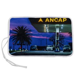 Night Scene Gas Station Building, Montevideo, Uruguay Pen Storage Case (l) by dflcprintsclothing