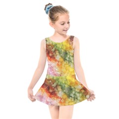 The Drawn Background Grunge, A Multikolor Kids  Skater Dress Swimsuit by FloraaplusDesign