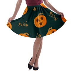 Halloween A-line Skater Skirt by Sobalvarro