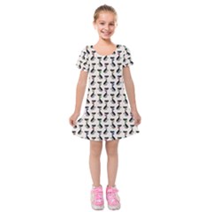 Lady Cat Pattern, Cute Cats Theme, Feline Design Kids  Short Sleeve Velvet Dress by Casemiro