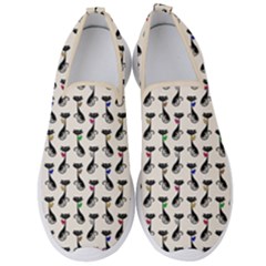 Lady Cat Pattern, Cute Cats Theme, Feline Design Men s Slip On Sneakers by Casemiro