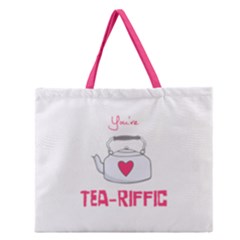 Your Tea-riffic Zipper Large Tote Bag by CuteKingdom