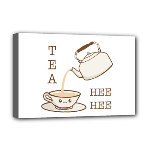 Tea Hee Hee Deluxe Canvas 18  x 12  (Stretched)