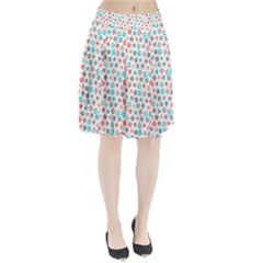 Aqua Coral Pleated Skirt