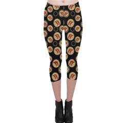 Earth With Flowers And Tree  Wood  Vintage Capri Leggings  by pepitasart