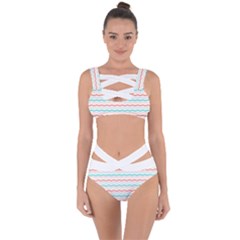 Aqua Coral Waves Bandaged Up Bikini Set  by CuteKingdom