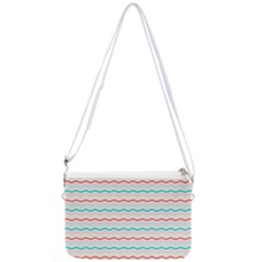 Aqua Coral Waves Double Gusset Crossbody Bag by CuteKingdom