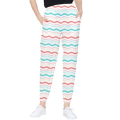 Aqua Coral Waves Tapered Pants by CuteKingdom