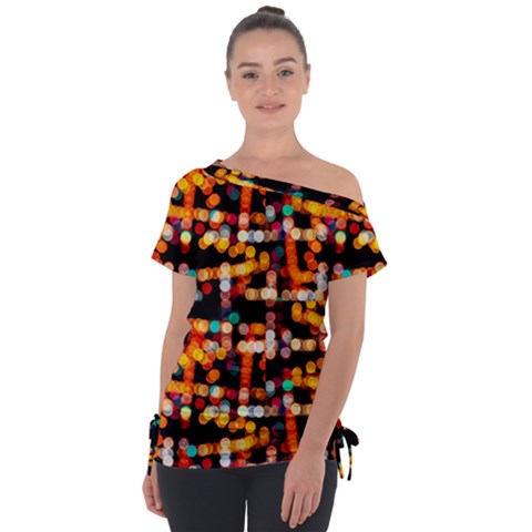 Multicolored Bubbles Print Pattern Tie-up Tee by dflcprintsclothing