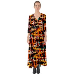 Multicolored Bubbles Print Pattern Button Up Boho Maxi Dress by dflcprintsclothing