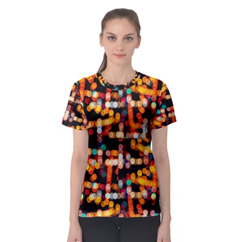 Multicolored Bubbles Print Pattern Women s Sport Mesh Tee by dflcprintsclothing