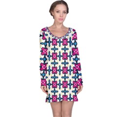 Geometric Long Sleeve Nightdress