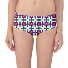 Geometric Mid-Waist Bikini Bottoms