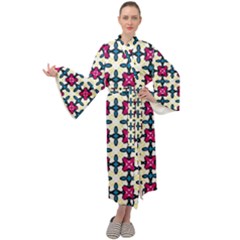 Geometric Maxi Velour Kimono