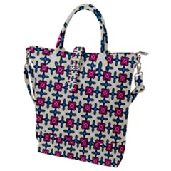 Geometric Buckle Top Tote Bag