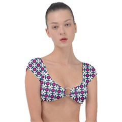 Geometric Cap Sleeve Ring Bikini Top