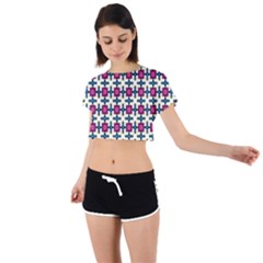 Geometric Tie Back Short Sleeve Crop Tee by SychEva