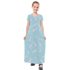 Rabbit  Kids  Short Sleeve Maxi Dress by SychEva
