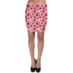 Red Flowers Bodycon Skirt