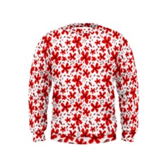 Red Flowers Kids  Sweatshirt by CuteKingdom