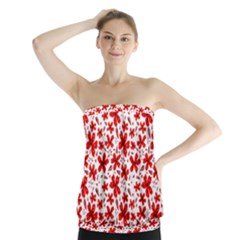 Red Flowers Strapless Top by CuteKingdom