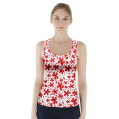 Red Flowers Racer Back Sports Top by CuteKingdom