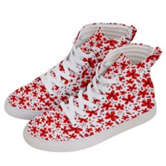 Red Flowers Men s Hi-top Skate Sneakers