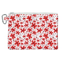 Red Flowers Canvas Cosmetic Bag (xl)