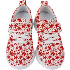 Red Flowers Kids  Velcro Strap Shoes by CuteKingdom