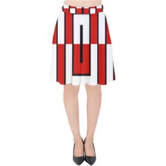 Square Maze Red Velvet High Waist Skirt by tmsartbazaar