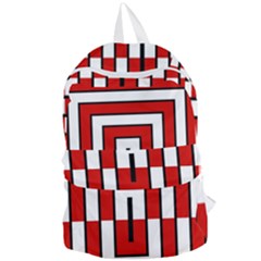 Square Maze Red Foldable Lightweight Backpack by tmsartbazaar