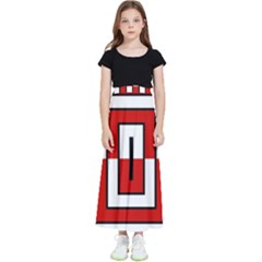 Square Maze Red Kids  Skirt by tmsartbazaar