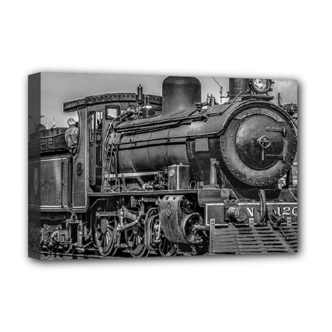 Steam Locomotive, Montevideo, Uruguay Deluxe Canvas 18  X 12  (stretched) by dflcprintsclothing