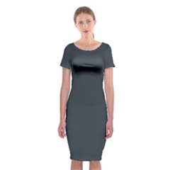 Charcoal - Classic Short Sleeve Midi Dress by grixelspaanggala