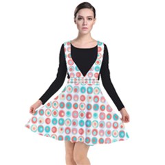 Aqua Coral Circles Plunge Pinafore Dress by CuteKingdom