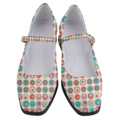 Aqua Coral Circles Women s Mary Jane Shoes by CuteKingdom